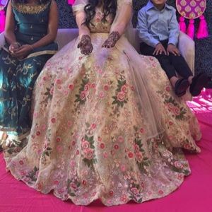 Light pink floral Lehenga